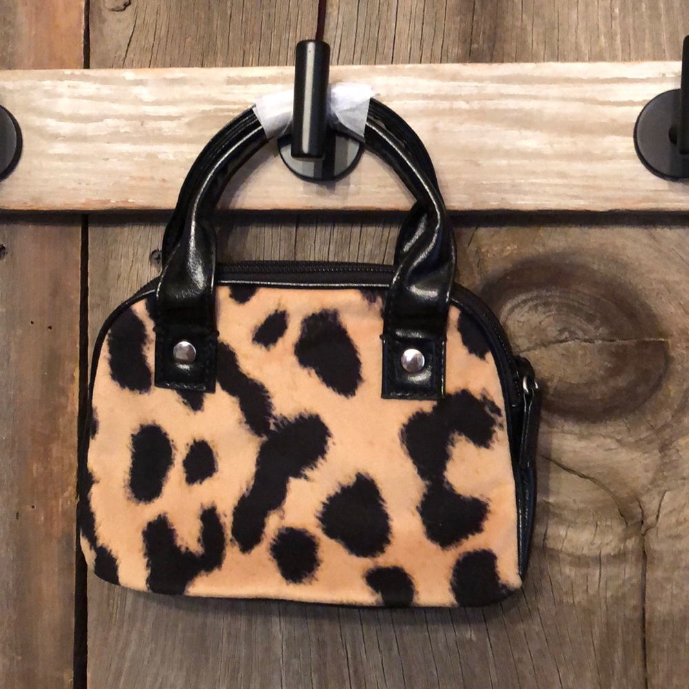 GapKids Satchel Bag Brown Black Faux Fur Leopard